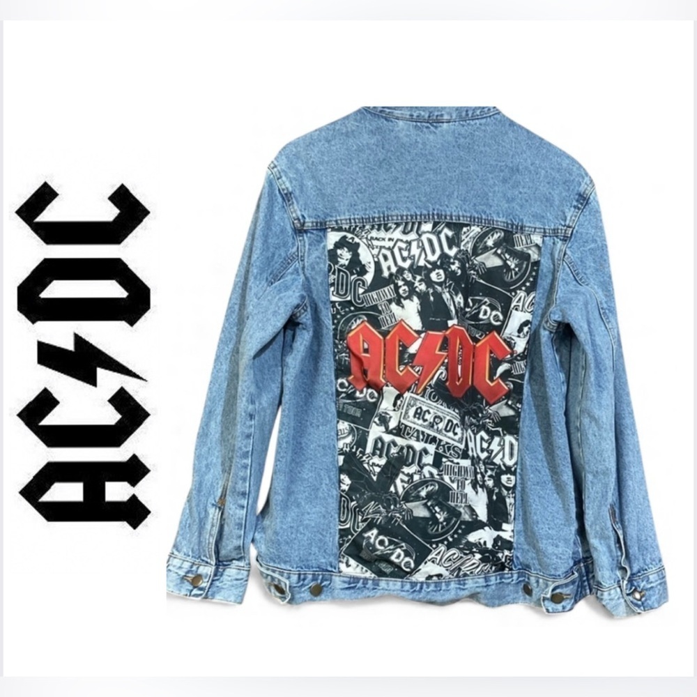 AC-DC Denim Jacket 100% Cotton NWOT - Excellent Gift Rock Fan Apparel 40” Chest